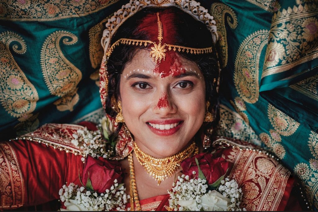 Traditional Indian wedding ceremony pavilion at Radhadesh, Château de Petite Somme, Belgian Ardennes